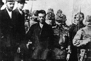 Gavrilo Princip arrested after the assassination.